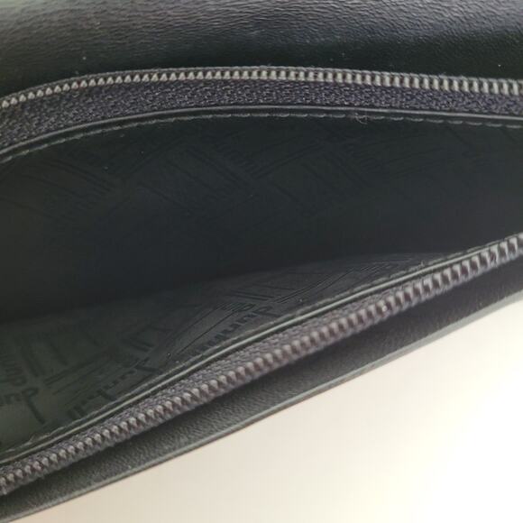 Dunhill Designer Checkbook Card Slim Bill Holder Wallet Black Bifold Leather - Picture 5 of 11